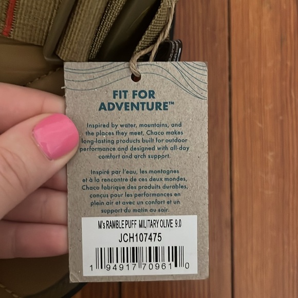 NWT Chaco Quilted Ramble Puff Shoes Military Olive Sz 9 - Picture 3 of 9